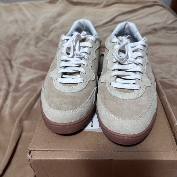 P448 Light Beige and White Sneakers With Mint Back 38 - Picture 3 of 6